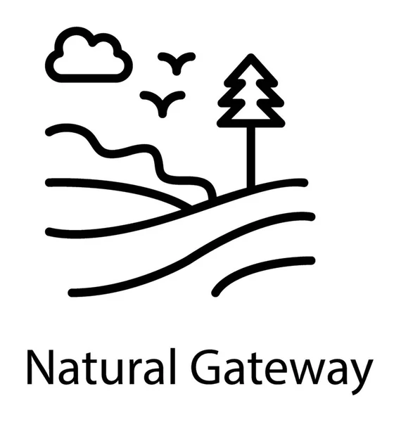 Ikone Einer Landschaft Die Das Natürliche Tor Darstellt — Stockvektor