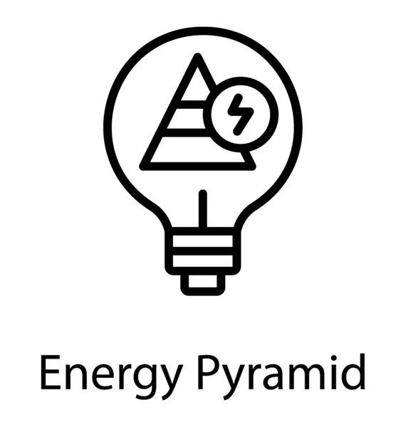 Икона Энергетической Пирамиды Лампочке — стоковый вектор