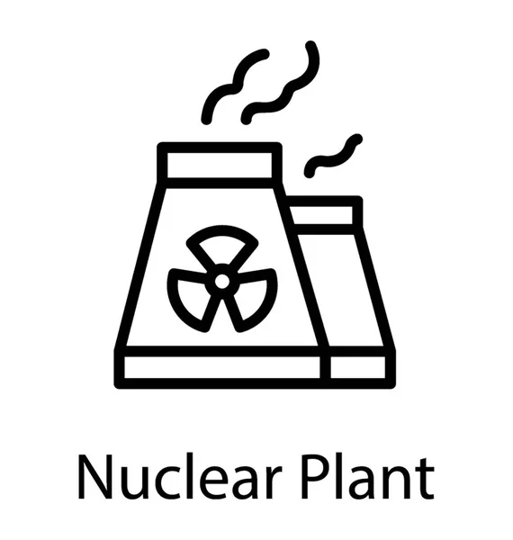 Tepelná Elektrárna Slouží Nabídnout Jaderná Energie Ikonu — Stockový vektor