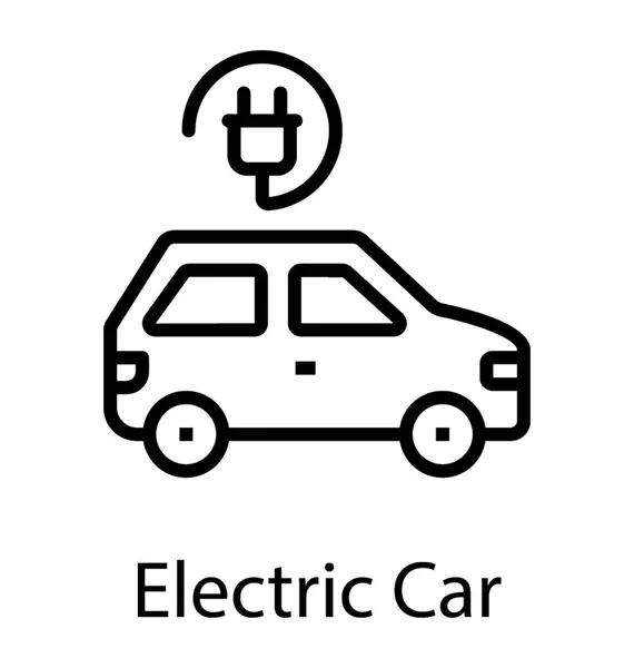 Bir Eklenti Için Notioning Elektrikli Otomobil Simgesi Bağlı Araç — Stok Vektör