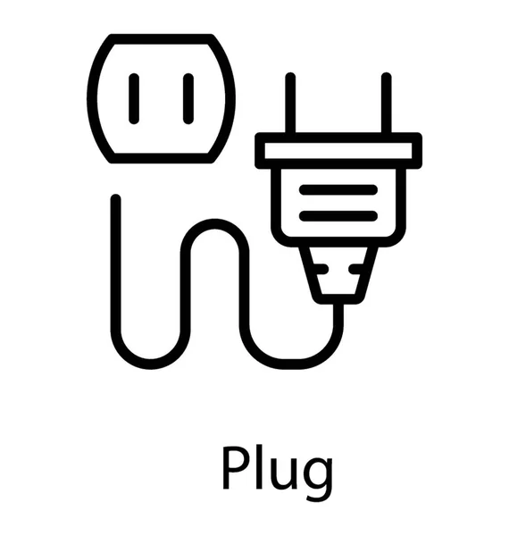 Kabel Zasilający Wtyczką Wektor Wtyczka Zasilania — Wektor stockowy