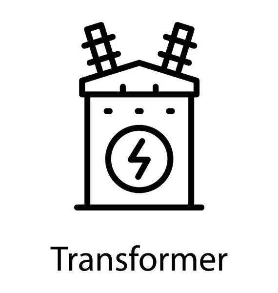 Urządzenie Elektryczne Posiadające Electric Symbol Przedstawiający Transformatora — Wektor stockowy