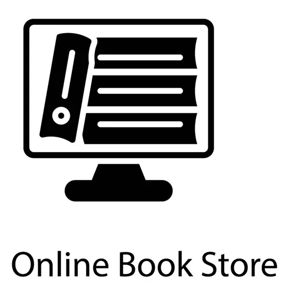 Monitör Ekran Kapalı Kitap Simgedir Ebook Için — Stok Vektör
