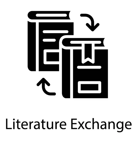 Books connected via arrows, knowledge sharing icon vector