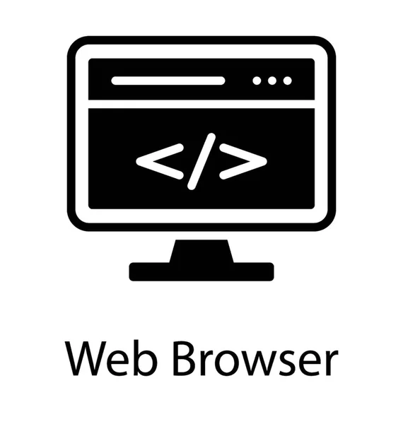 Codificación Html Pantalla Del Monitor Icono Para Desarrollo Web — Archivo Imágenes Vectoriales