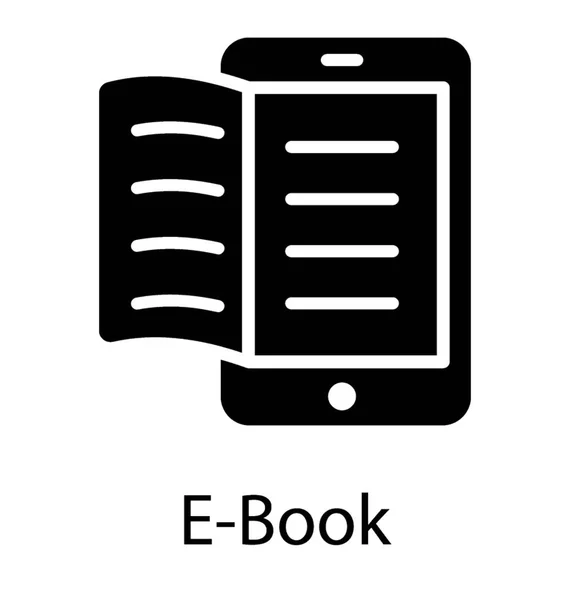 Boek Smartphone Scherm Ebook Pictogram Vector Geopend — Stockvector
