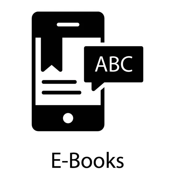 Alphabete Auf Dem Mobilen Bildschirm Lernapp Icon Vektor — Stockvektor