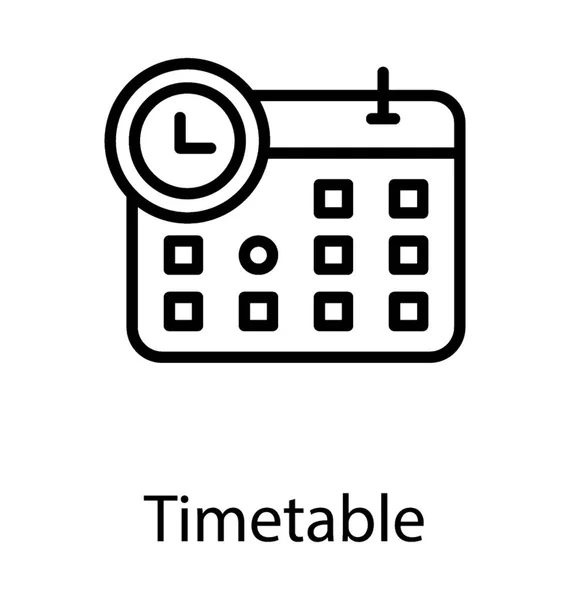 Ημερολόγιο Ρολόι Χρονοδιάγραμμα Έννοια — Διανυσματικό Αρχείο