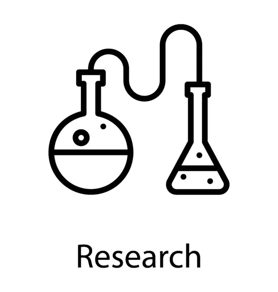 Projeto Ícone Plano Frasco Químico Para Pesquisa Laboratório Conceito Experimento —  Vetores de Stock