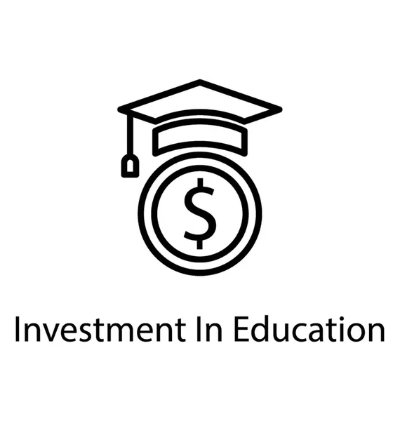 Slavnostní Pokrývka Hlavy Dolarem Představující Stipendia Sponzorované Vzdělání — Stockový vektor