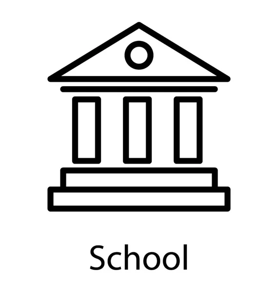 Säulen Gebäude Architektur Schule Gebäude Symbol Vektor — Stockvektor
