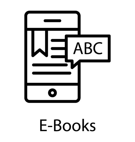 Alfabetten Mobiele Scherm Studie App Pictogram Vector — Stockvector