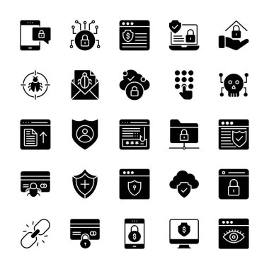 Internet koruma glif simgeler paketi