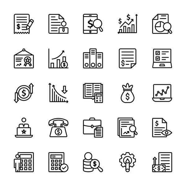 Finance Line Vector Icons — Stock Vector