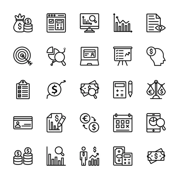 Auditor Line Vector Icons — Stock Vector