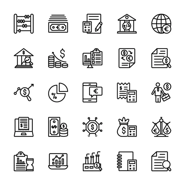 Business Line Vector Icons — Stock Vector