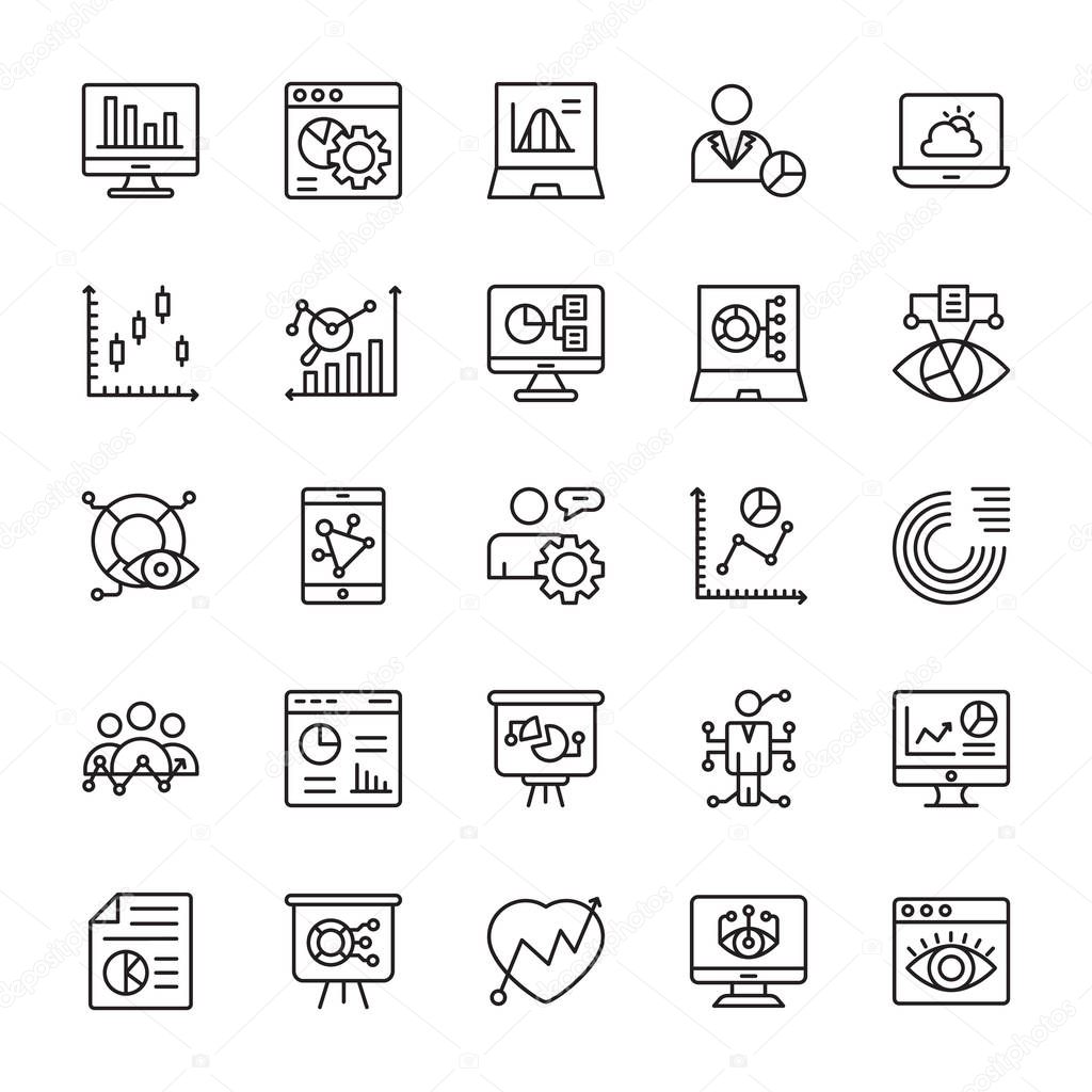 Data Visualization Line Vector Icons 