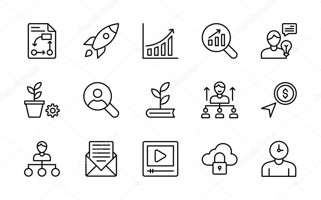 Marketing Analysis Line Icons 