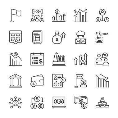 Borsa satır Icons Set 