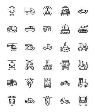 Araç çizgi vektör simgeler