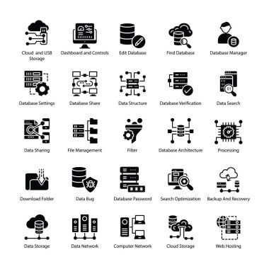 Veritabanı şeması Icons Set