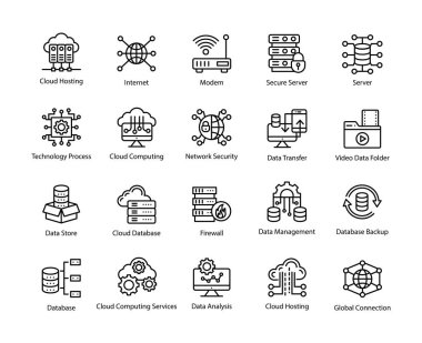 Veritabanı şeması Icons Set