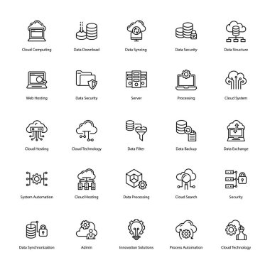 Cloud Computing glif Icons Set 
