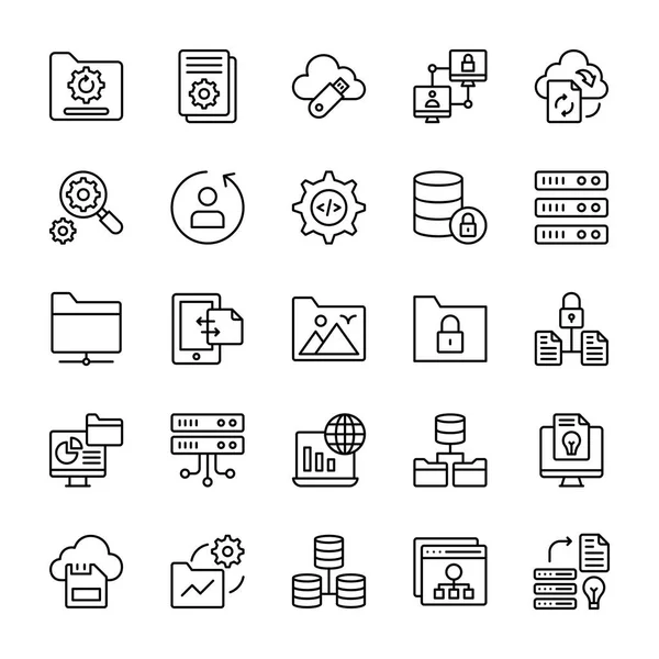 Pacote Ícones Organização Dados —  Vetores de Stock