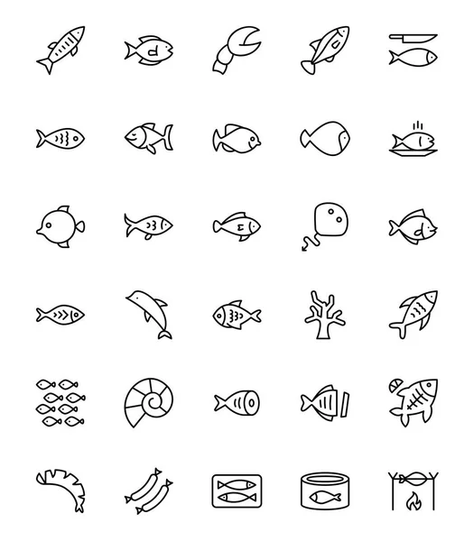 Sea Food Glyph Vector — Stock Vector