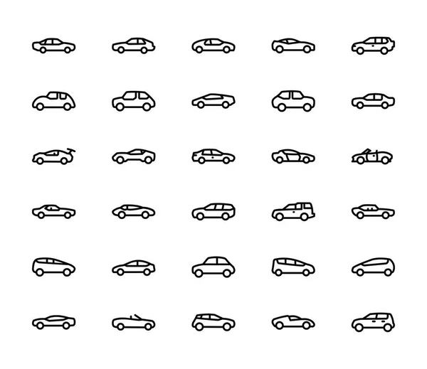 Автомобіль Лінія Векторні Іконки — стоковий вектор