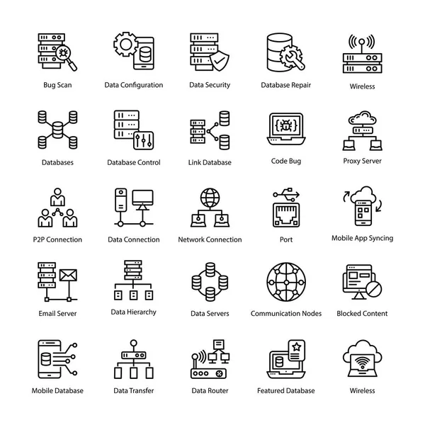 Database Schema Icons Set Stock Vector by ©prosymbols 215967588