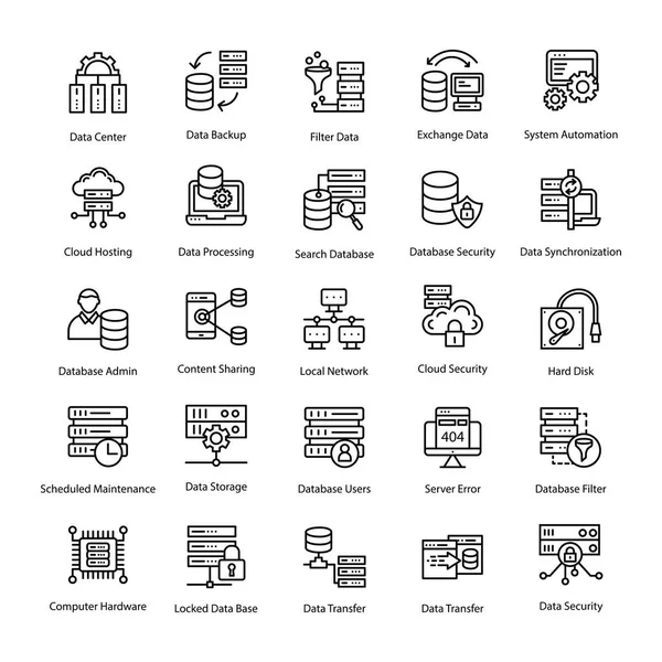Database Schema Icons Set Stock Vector by ©prosymbols 215967588