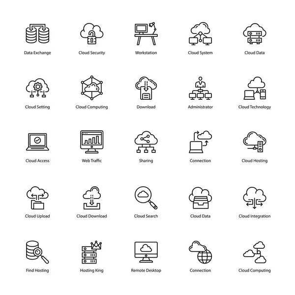 Cloud Computing glif Icons Set 