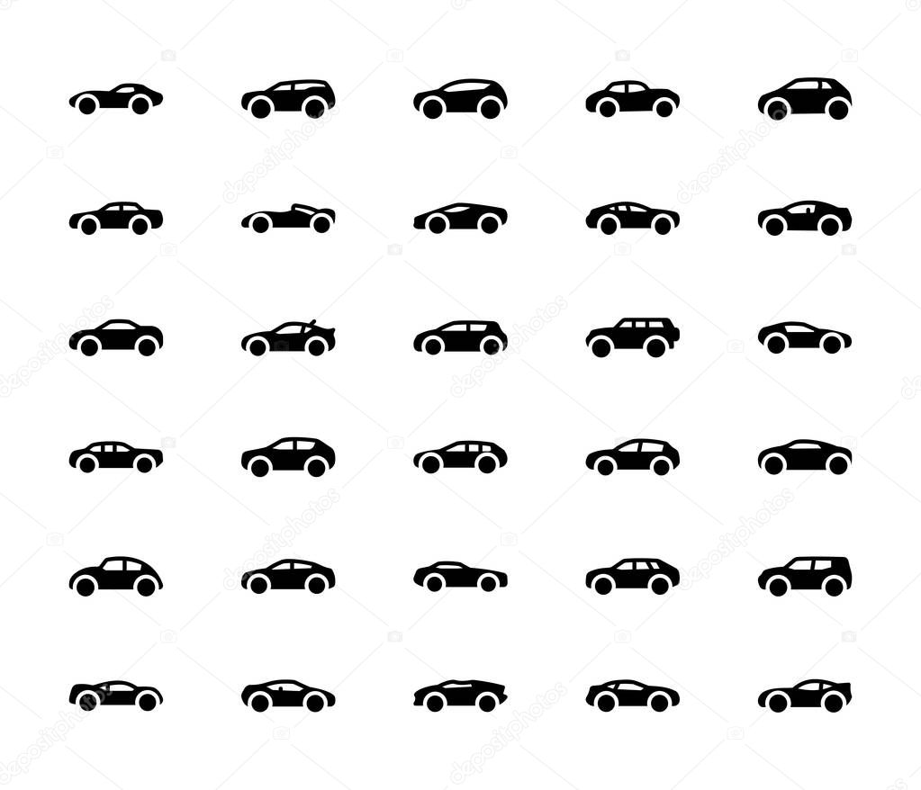 Motor Vehicle Solid Icons 