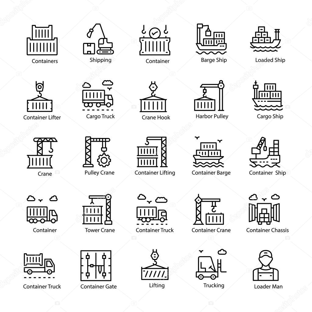 Logistics Line Vector Icons 