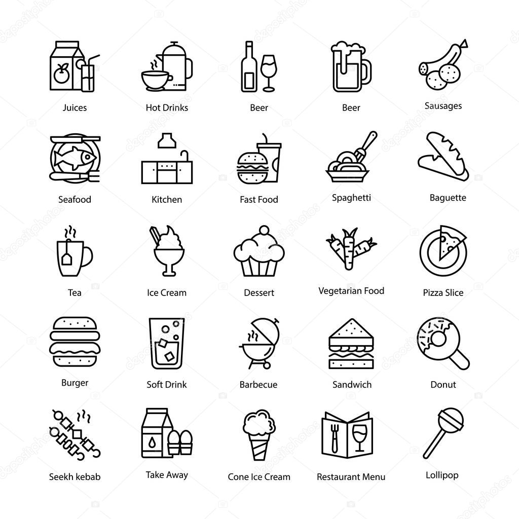 Food Line Icons Set 