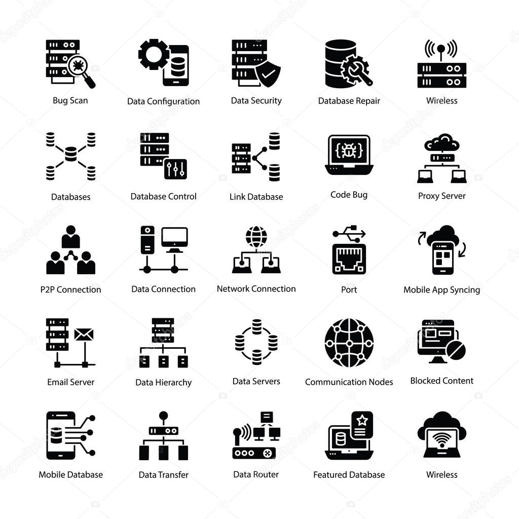 Database Schema Icons Set