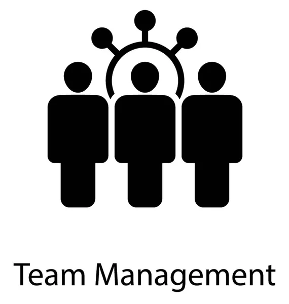 チーム管理の概念を示すシンボルを持つ人々 のグループ — ストックベクタ