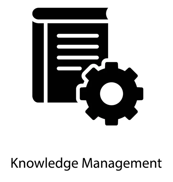 Bok Och Redskap Knowledge Management Ikonen — Stock vektor