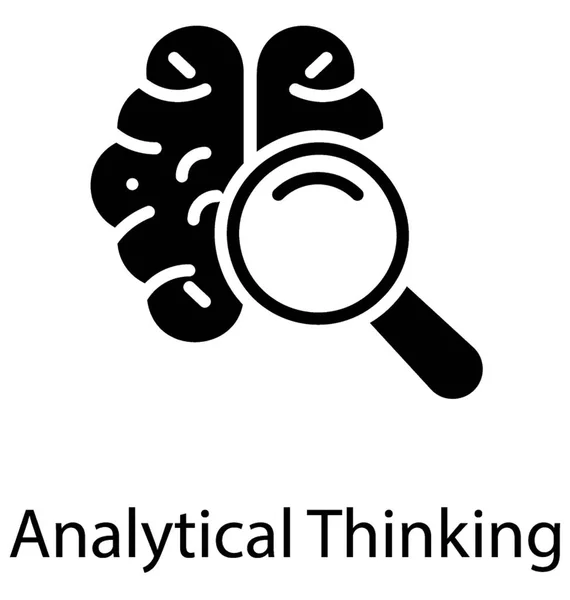 Förstoringsglas Hjärnan Konceptualisering Analytiskt Tänkande — Stock vektor