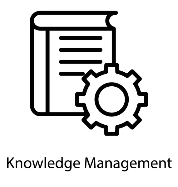 Bok Och Redskap Knowledge Management Ikonen — Stock vektor