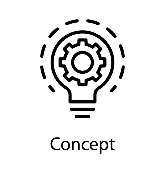 Bombilla Con Engranaje Dentro Idea Creatividad Concepto — Archivo Imágenes Vectoriales