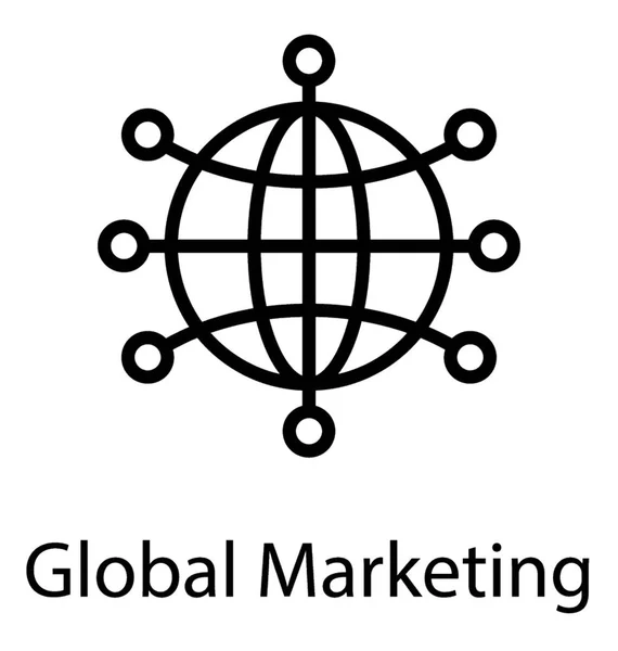Conceito Marketing Global Sobre Fundo Branco — Vetor de Stock