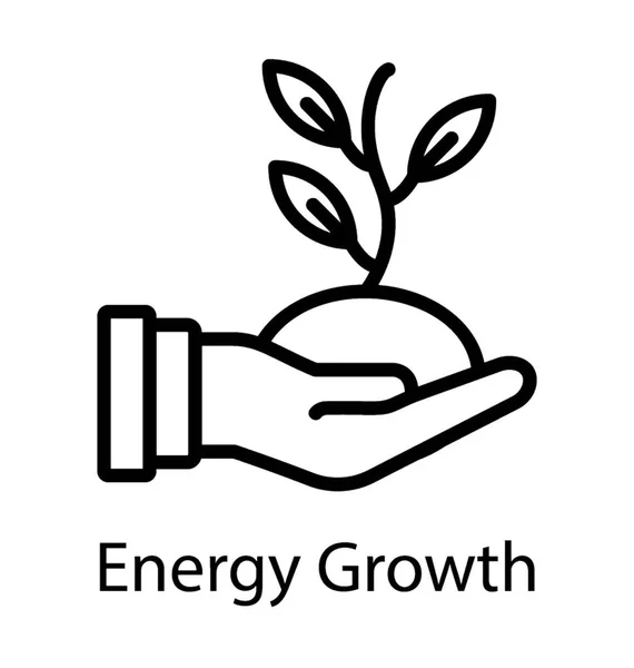 植物エネルギーの成長の概念を持っている手 — ストックベクタ