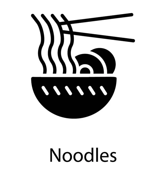 箸を持つボウルは麺 — ストックベクタ