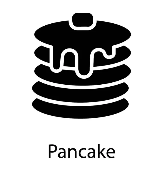 Pan Cake Med Choklad Och Körsbär Toppning — Stock vektor