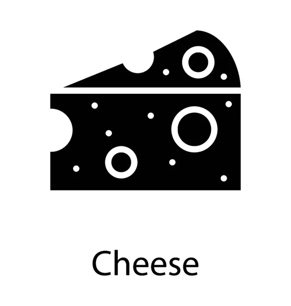 Trozo Con Los Agujeros Icono Del Queso — Archivo Imágenes Vectoriales