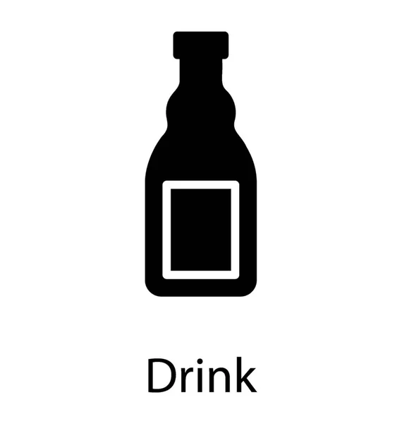 Butelka Zawierająca Płyn Jest Butelka Napoju — Wektor stockowy