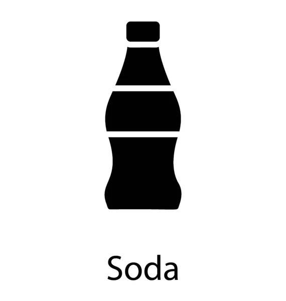 Flasche Mit Flüssigkeit Inneren Ist Sodaflasche — Stockvektor