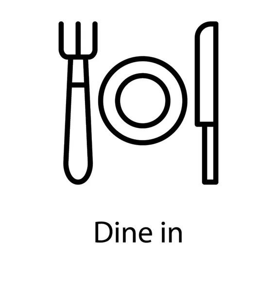 用餐餐具吃食物 — 图库矢量图片